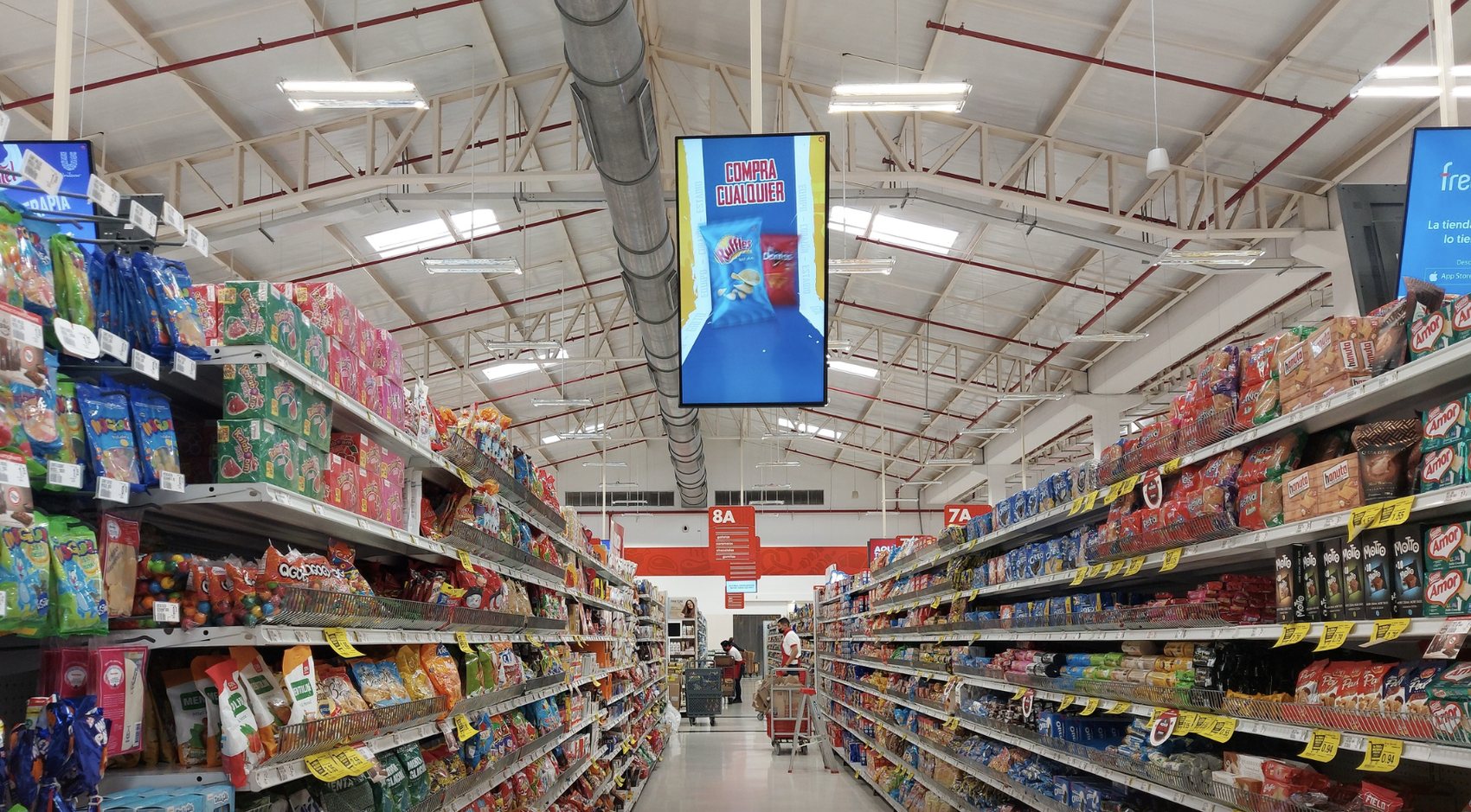 Pantallas en supermercados